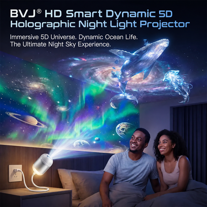 BVJ® NEXT-GEN SMART PROJECTION HD Smart Dynamic 5D Holographic Night Light Projector