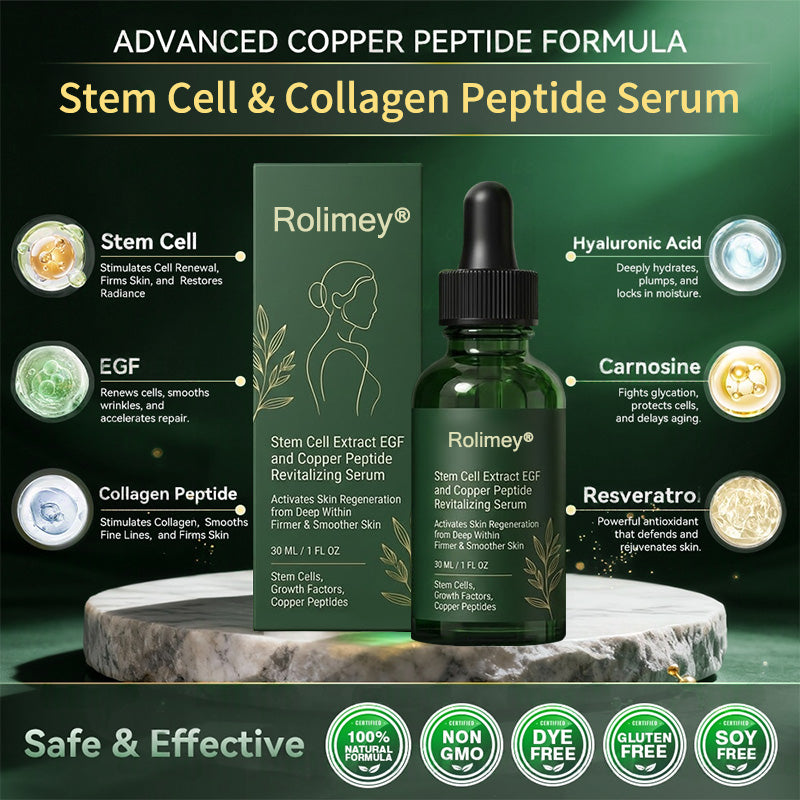🌿Change from the inside out | Rolimey® Stem Cell–Derived EGF & Copper Peptide Activating Serum  (Deeply activates skin renewal from within for firmer, smoother-looking skin)