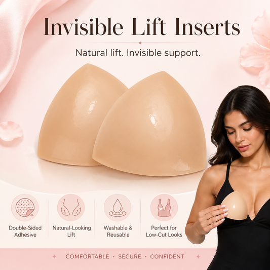 Invisible Lift - Patented Sticky Fashion Bra Inserts Prevents Nipple Slips No Sewing Required Low Cut Tops Womenswear