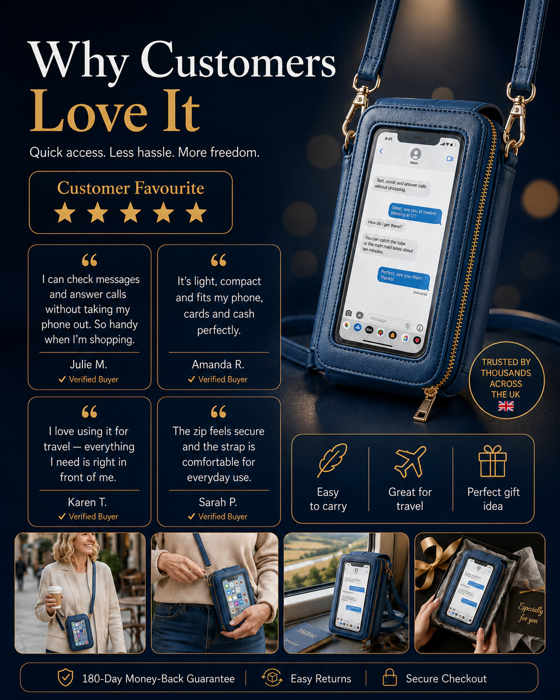 🥳Lucky Deal Today — Save 60%丨📱Remifa®2026 Trendy Minimalist Elegant Women's Touchscreen Crossbody Phone Wallet