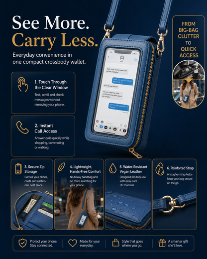 🥳Lucky Deal Today — Save 60%丨📱Remifa®2026 Trendy Minimalist Elegant Women's Touchscreen Crossbody Phone Wallet